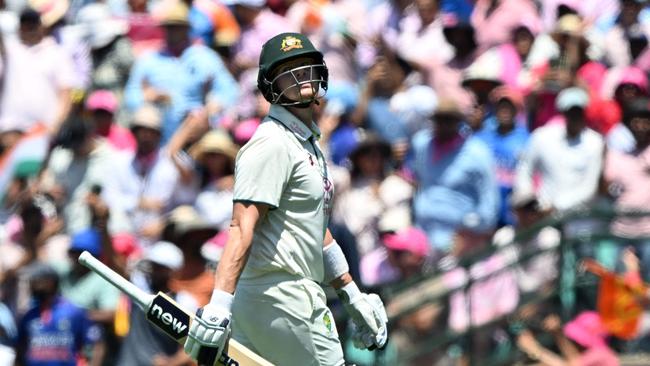 Smith was gutted to get out one run short at the SCG. (Photo by Saeed KHAN / AFP)