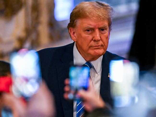 Former US President and 2024 presidential hopeful Donald Trump attends a Super Tuesday election night watch party at Mar-a-Lago Club in Palm Beach, Florida, on March 5, 2024. (Photo by CHANDAN KHANNA / AFP)