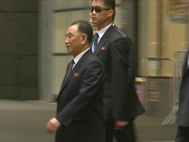 Kim Yong-chol, former North Korean military intelligence chief and one of Kim Jong-un’s closest aides is hand delivering a latter to Mr Trump. Picture: AP