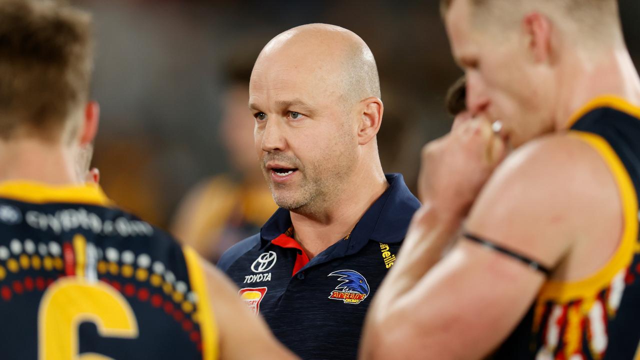 Matthew Nicks has to narrow the gap between good and bad footy at the Crows. Picture: Getty Images