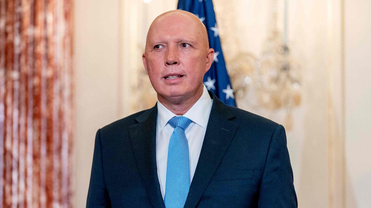 Australian Defence Minister Peter Dutton has blasted “immature” China. Picture: Andrew Harnik/Pool/AFP