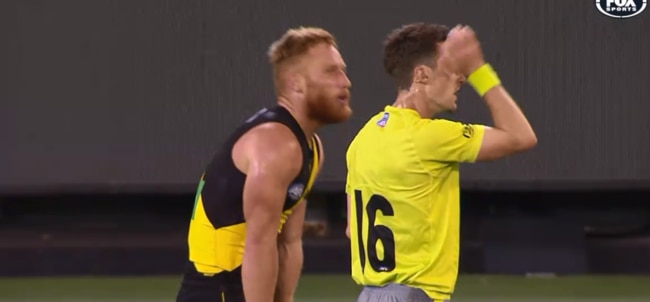 Two controversial calls against both teams in the opening half at the MCG, had the fans up in arms.