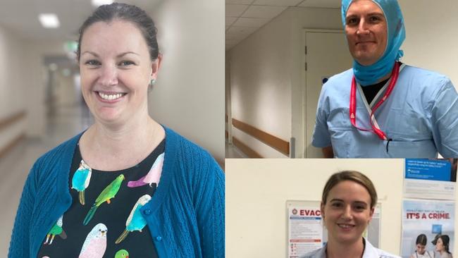 Midwife of the Year Jacqueline Matyear, Nurse of the Year Paul D'Arcy and Preceptor Nurse of the Year Stephanie Harlow.