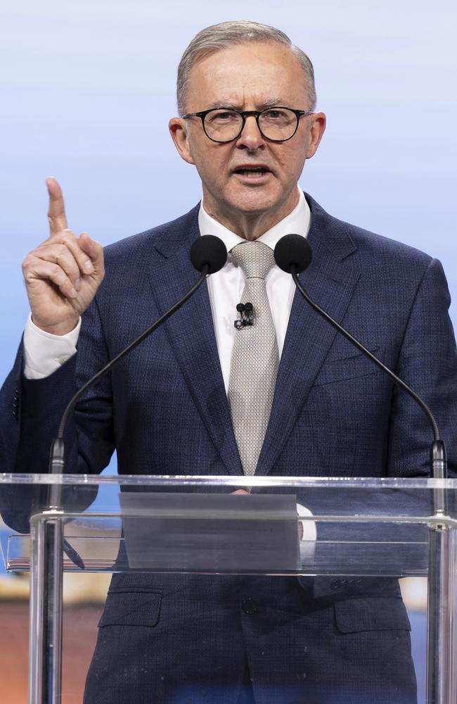 Australian opposition leader Anthony Albanese. Picture: Alex Ellinghausen/Getty Images