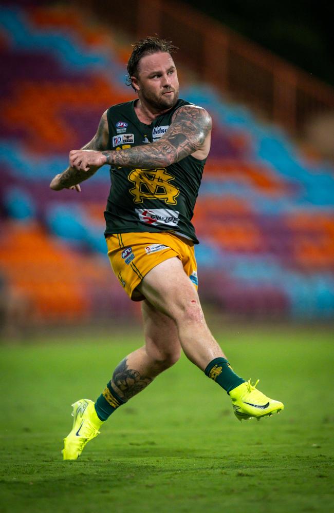 Jack Landt playing for St Mary's in the 2024-25 NTFL season. Picture: Patch Clapp / AFLNT Media