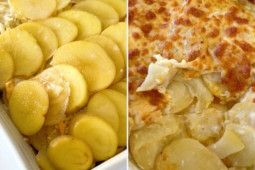 Magic 4-ingredient potato bake split-screen