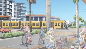 Light rail and how it will look passing through Palm Beach.