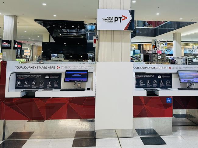 The PTV kiosk in Westfield Geelong.