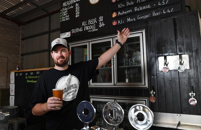 Beaver Brewery owner Chris Brown has opened his cellar door of the brewery to the public on Friday. Picture: Katrina Bridgeford.