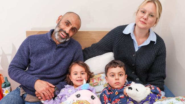 MELBOURNE, AUSTRALIA - SEPTEMBER 9 2024Parents Ranjit and Tahliaha with their children Ahilan and Mara.There has been a spike in the number of parents sending their children - not babies - for sleep lessons/schedules. Picture: Brendan Beckett