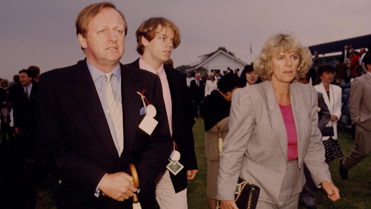 Camilla with her former husband Andrew Parker Bowles and their son Tom at the Queen's Cup polo match at Windsor in 1992. Picture: Mathieu Polak/Sygma/Sygma via Getty Images