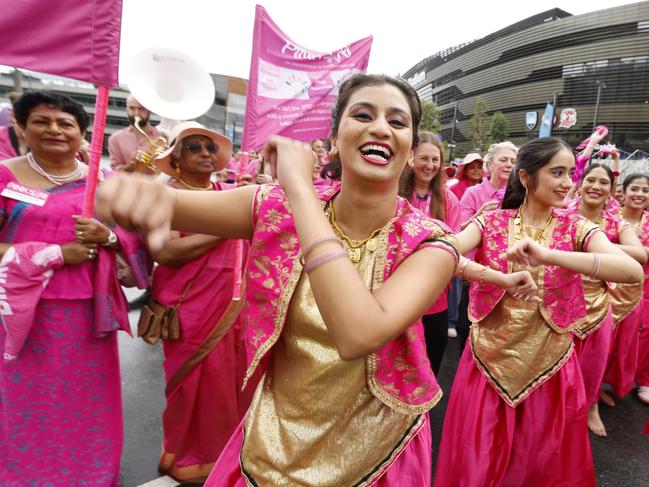 The Pink Parade takes place before day one of the Fifth Men's Test Match in the series between Australia and India at Sydney Cricket Ground. Picture: Darrian Traynor/Getty Images