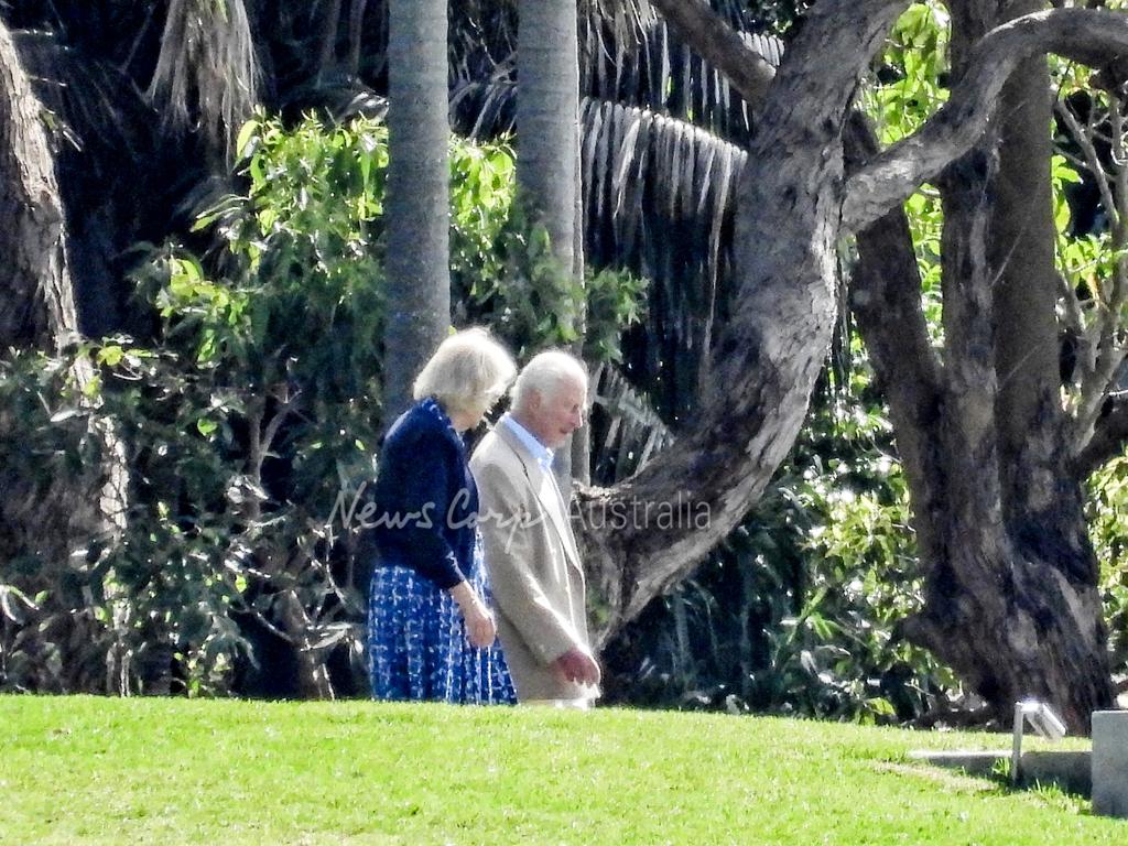 The royals walk in the grounds of Admiralty House in Kirribilli. Picture: Julian Andrews