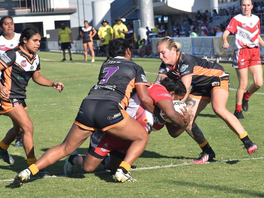 Rockhampton Rugby League open womenâ&#128;&#153;s semi-final, Wallabys versus Emu Park, Browne Park, July 22, 2023.