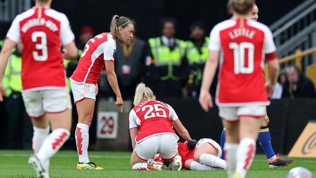 They were terrifying scenes in the League Cup decider. Photo by Adrian DENNIS / AFP