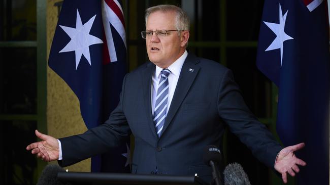 Prime Minister Scott Morrison says social media trolls should be held accountable. Picture: Getty Images