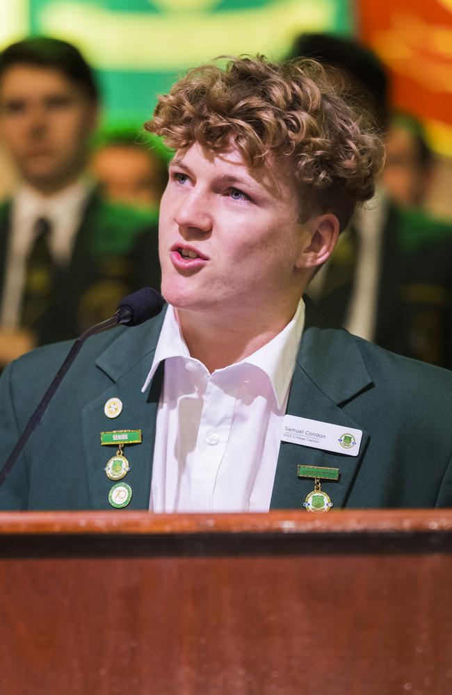 Sam Condon, St Patrick's College captain. Picture: Michael Marston