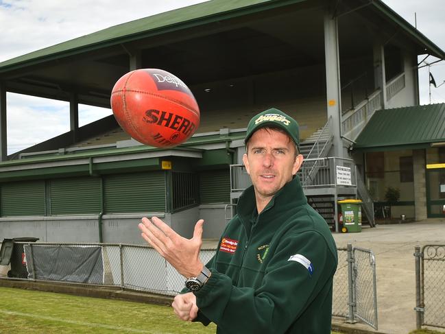 Northcote Park Football Club coach Matt McLennan at the club's home ground, Bill Lawry Oval.