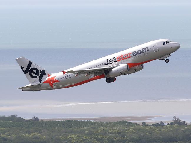 A Jetstar passenger jet plane takes off from Cairns Airport on a domestic flight. PICTURE: BRENDAN RADKE