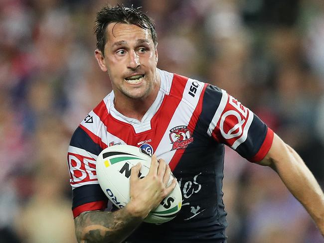 Roosters Mitchell Pearce during the Sydney Roosters v Cowboys NRL Preliminary Final at Allianz Stadium, Sydney. Picture: Brett Costello