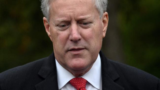 Mr Trump’s final White House chief of staff, Mark Meadows. Picture: Olivier Douliery/AFP