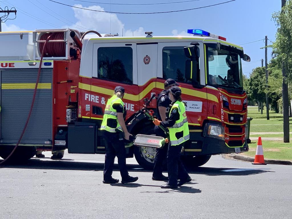 An electric scooter rider suffered a significant leg injury after he and a car collided on Adrian and Field St in West Mackay on January 14, 2022. Picture: Rae Wilson