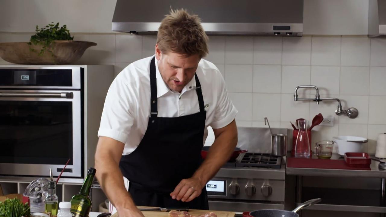 Curtis Stone tuned in from Los Angeles to cook with the contestants. Picture: Channel 10