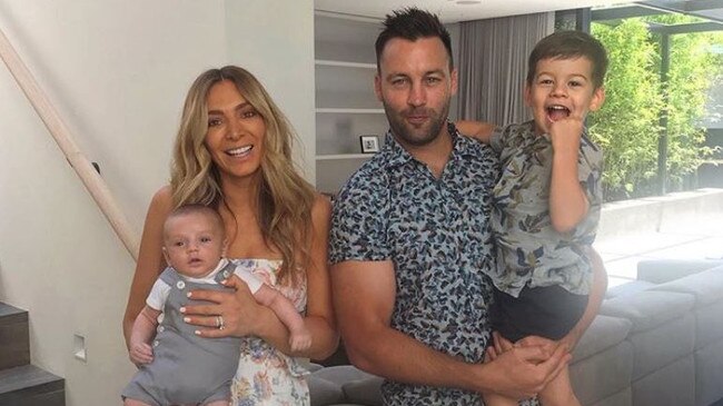 Nadia and Jimmy Bartel with their sons Henley and Aston. Picture: Instagram