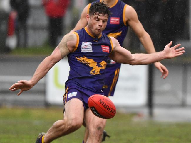Lachlan Johns of Vermont is seen in action during the EFL Premier division Grand Final, at Bayswater Oval, Melbourne, Saturday, September 21, 2019. Vermont VS Blackburn. (AAP Image/James Ross) NO ARCHIVING