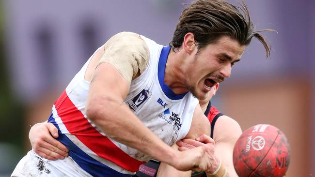 Tom Boyd put aside his pub incident to star for Footscray in the VFL. Picture: Mark Stewart