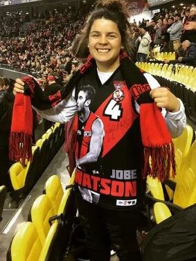 Prespakis has always been a staunch Bombers supporter. Picture: Instagram