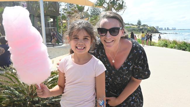 Lillian, 6, and Jenna McIvor at the Mooloolaba Foreshore Festival. Picture: Tegan Annett