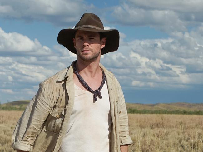 Hollywood actor and great local ambassador Chris Hemsworth in Tourism Australia’s award-winning spoof film trailer for a Crocodile Dundee sequel. Picture: Supplied.