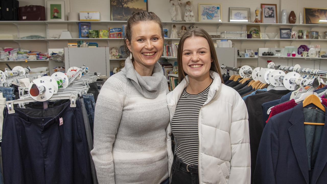 Mother and daughter Lisa (left) and Callie Booth attended the store relaunch event. Picture: Nev Madsen.