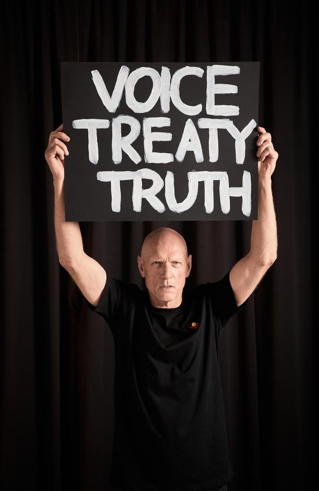 Peter Garrett being direct with the Makarrata Project message. Picture: Supplied/Daniel Boud