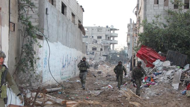 Soldiers of the IDF’s 36th Division operating in the Shejaia neighbourhood of Gaza City. Picture: Jonathan Spyer