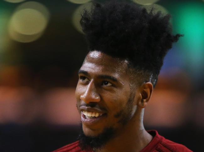 BOSTON, MA - DECEMBER 15: Iman Shumpert #4 of the Cleveland Cavaliers looks on during warmups before the game against the Boston Celtics at TD Garden on December 15, 2015 in Boston, Massachusetts. NOTE TO USER: User expressly acknowledges and agrees that, by downloading and/or using this photograph, user is consenting to the terms and conditions of the Getty Images License Agreement. Maddie Meyer/Getty Images/AFP == FOR NEWSPAPERS, INTERNET, TELCOS & TELEVISION USE ONLY ==