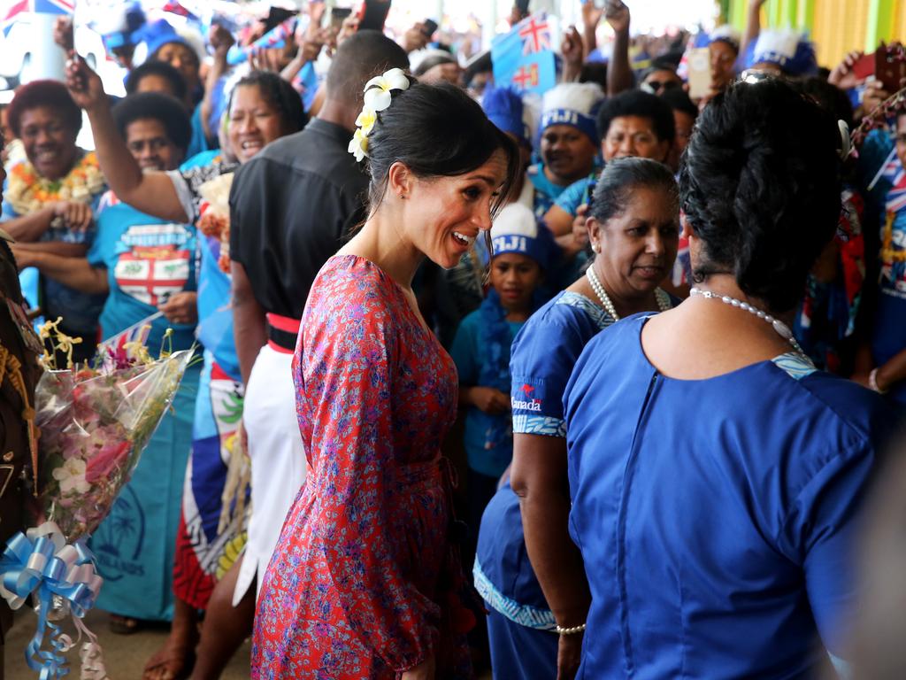 The Duchess of Sussex Meghan visits the Municipal Market in Suva, Fiji. Picture: Nathan Edwards