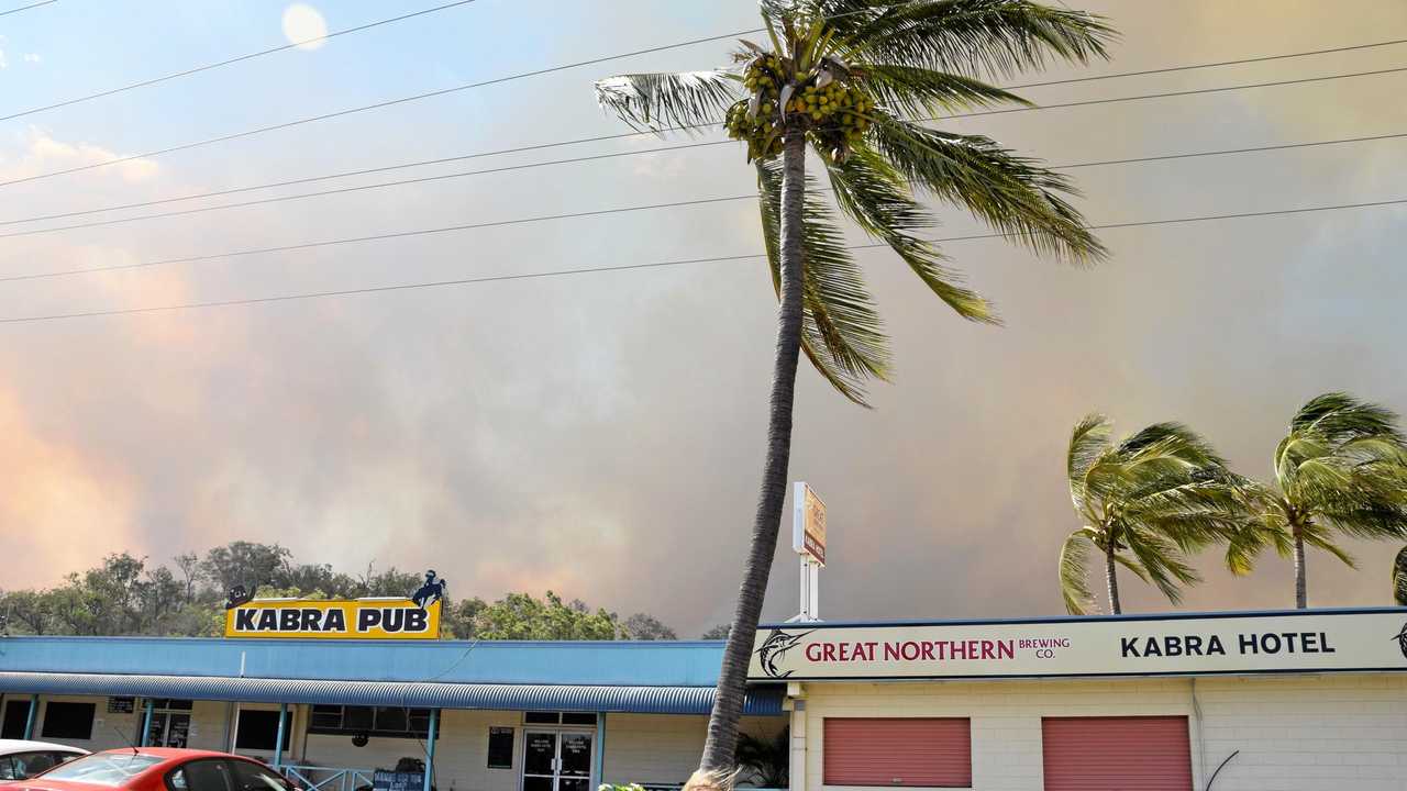 There was a thick cloud of smoke behind Kabra Hotel. Picture: Jack Evans