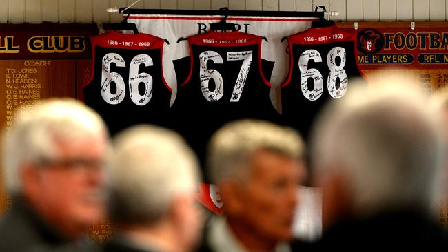 The Berri Football Club celebrates half a century since a golden era. Past players now in their 70s and 80s retrurned to the club from all over Australia. Picture: BERNARD HUMPHREYS