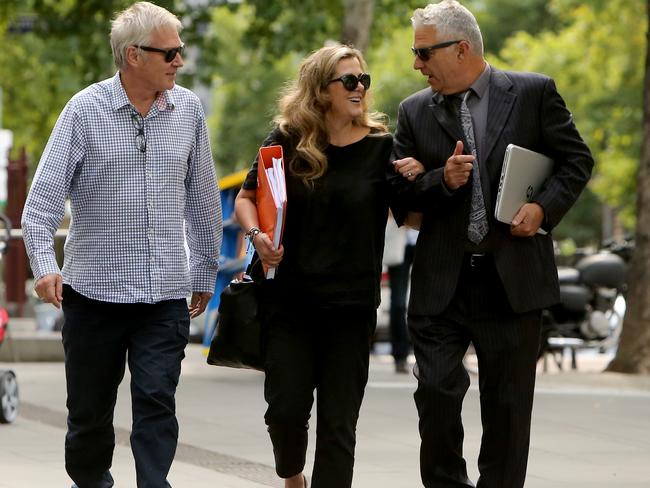 Kathy Jackson arrives at the County Court in Melbourne for a committal mention on her fraud charges. Picture: Stuart McEvoy.