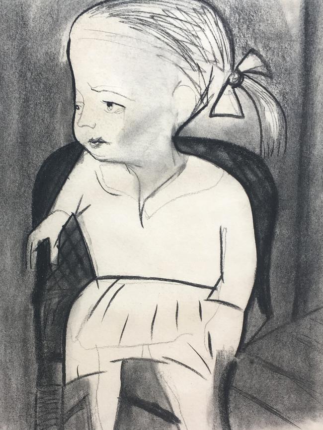 Christabel (Blackman) a 1962 charcoal work by Charles Blackman is reduced from $14,500 to $9,200 in the Philip Bacon Galleries art sale.