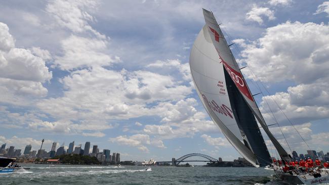 Australian supermaxi yacht Wild Oats XI (R).