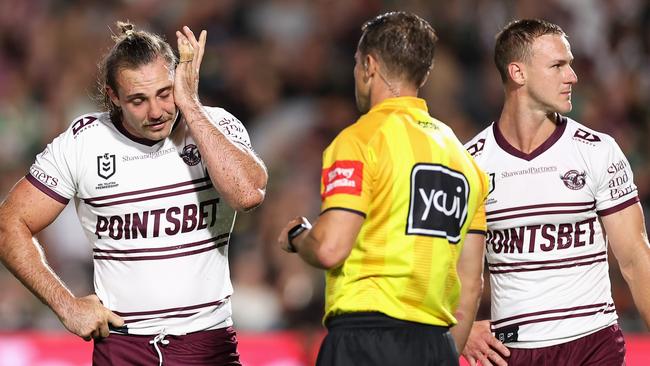 Karl Lawton’s tackle was a major talking point in round 8. Picture: Cameron Spencer/Getty Images