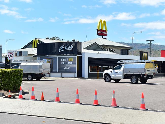 Willows McDonalds is currently closed due to fire damage. Picture: Shae Beplate.