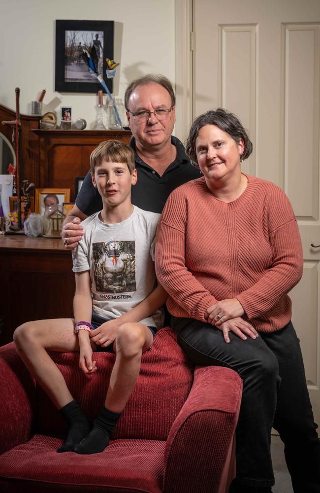 Bruce and Janet McMillian with their rainbow baby Lochlan. Picture: Brad Fleet