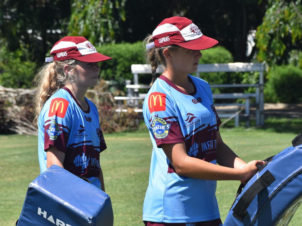 CQ Capras under-17 girls squad at pre-season training at Emmaus College, Rockhampton, on January 18, 2025.