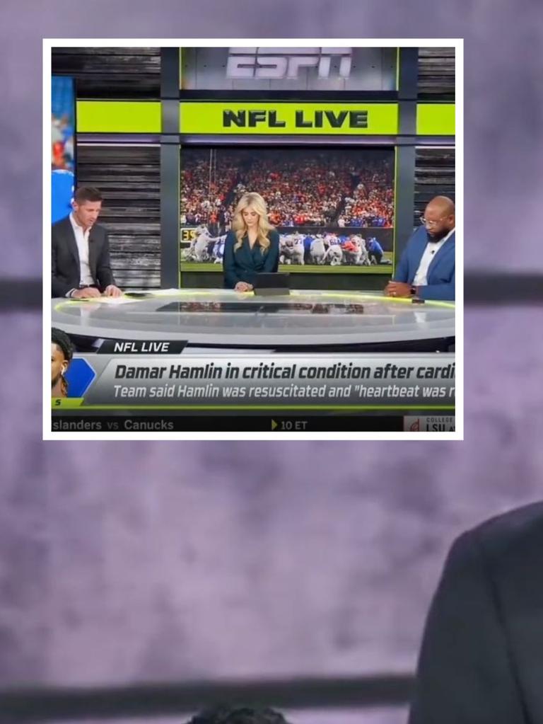 ESPN's Dan Orlovsky praying for Damar Hamlin on NFL LIVE. Beautiful wo