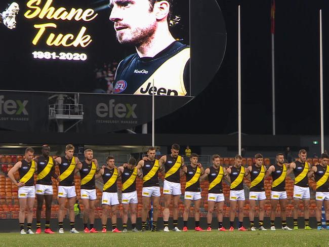 Richmond players paid tribute to Shane Tuck.