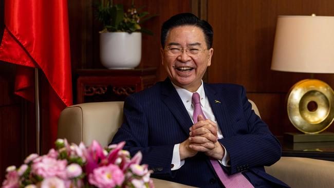 Taiwan’s Foreign Minister Joseph Wu says the US, Japan and Singapore have for decades stationed a military officer in Taipei to liaise with Taiwanese security agencies. Picture: Annabelle Chih / The Australian